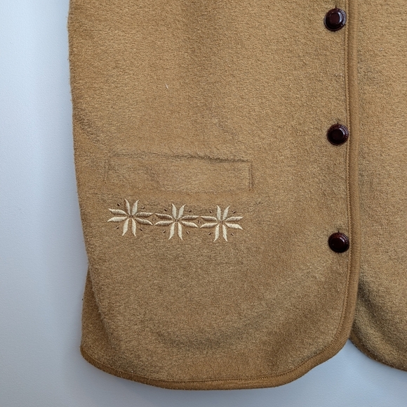 Vintage Tradition Brown Tan Embeoidered Button Up Vest Womens Small (6-8) - Picture 5 of 8